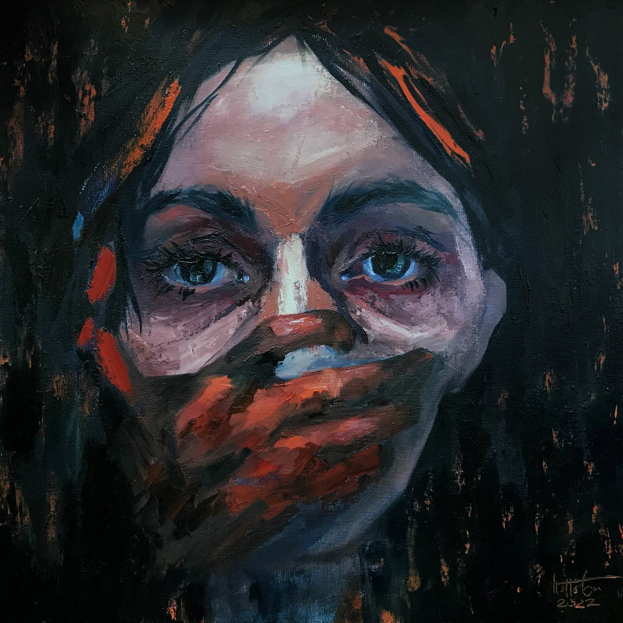 280.3 CC RF, main image, canvas, oil, 60×65 cm, original work by YUNA / Yuliana Popova.